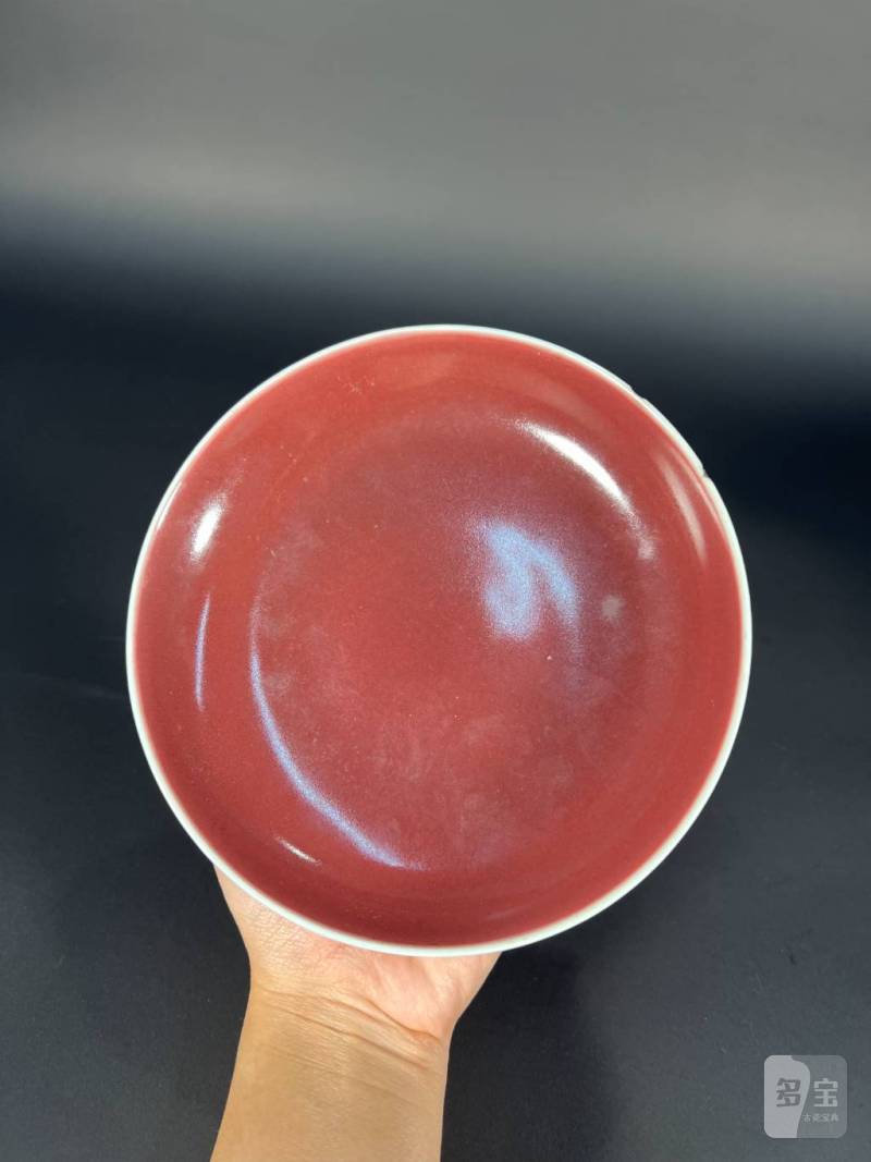 清雍正 霁红釉盘 - 图6